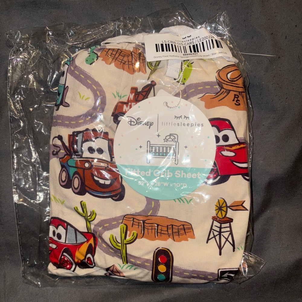 Little Sleepies Cars Crib Sheet NIB